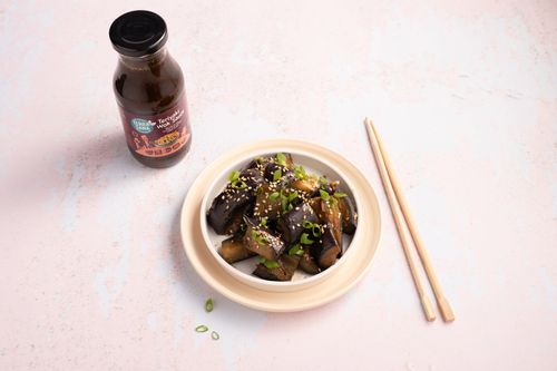 Grilled aubergine teriyaki