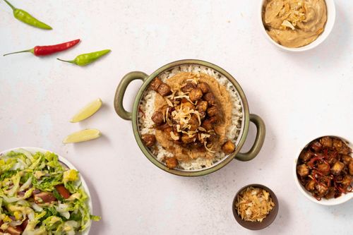 Tempeh avec sauce aux cacahuètes