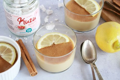 Vegan custard with lemon and cinnamon