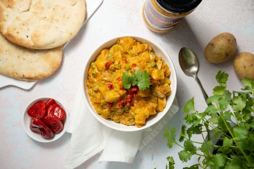 Indiase curry met aardappel en erwt