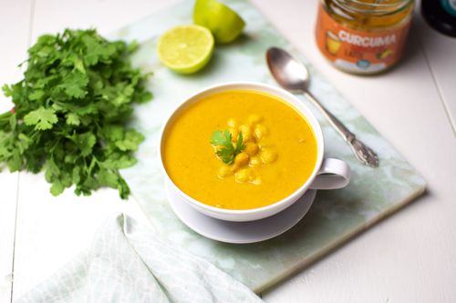 Oriental sweet potato soup