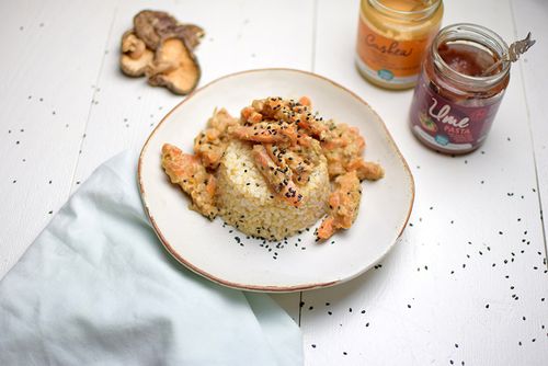 Risotto met shiitake en zoete aardappel