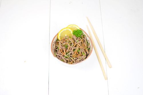 Soba with fresh ginger soy sauce