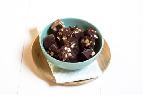 Choco fudge with hazelnuts