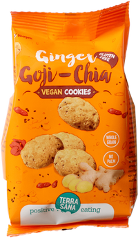 Cookies veganas de jengibre, goji y chía
