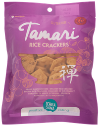 Bruine rijstcrackers met tamari