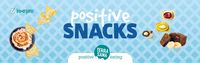 Werbematerial Positive Snacks - Topschild mit Löchern 100x30 cm